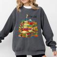Reading Books Librarian Reader Nerd I'm Ok Teacher School Comfort Colors Sweatshirt Pepper