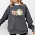 Reading All The Way Christmas Book Lover For Women And Teens Comfort Colors Sweatshirt Pepper