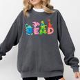 Reading Dinosaur T Rex Dino Book Lover Comfort Colors Sweatshirt Pepper Reading Dinosaur T Rex Dino Book Lover Comfort Colors Sweatshirt Pepper