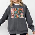 Reading Is My Favorite Sport Retro Groovy Book Lovers Comfort Colors Sweatshirt Pepper