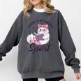 Reading Is My Favorite Sport Saying Cat And Book Lover Comfort Colors Sweatshirt Pepper