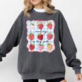 Reading Is My Jam Preppy Stawberry Bookworm Book Lover Nerd Comfort Colors Sweatshirt Pepper