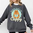 Reading Makes Me Cappy Bookworm Capybara Book Reading Comfort Colors Sweatshirt Pepper