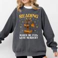 Reading Makes Me Feel Less Murdery Book Dragon Comfort Colors Sweatshirt Pepper