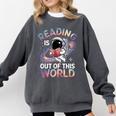 Reading Is Out Of This World Space Book Lover Comfort Colors Sweatshirt Pepper