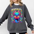 Readsalotl Axolotl Book Lovers Axolotls Comfort Colors Sweatshirt Pepper