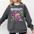 Readsolotl Cute Axolotl Book Lover Reading Women Girls Comfort Colors Sweatshirt Pepper
