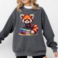Red Panda Books Lover Reading Bookworm Comfort Colors Sweatshirt Pepper