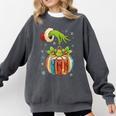 Retro Christmas Ornament Book Christmas Teacher Librarian Comfort Colors Sweatshirt Pepper