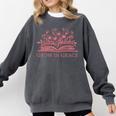 Retro Grow In Grace Wildflower Book Christian Bible Verse Comfort Colors Sweatshirt Pepper Retro Grow In Grace Wildflower Book Christian Bible Verse Comfort Colors Sweatshirt Pepper
