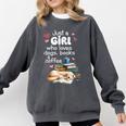Retro Just A Girl Who Love Dogs Books And Coffee Bookworm Comfort Colors Sweatshirt Pepper