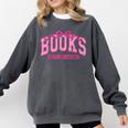 Retro Pink Coquette Bow Valentine Book Lover Varsity Comfort Colors Sweatshirt Pepper Retro Pink Coquette Bow Valentine Book Lover Varsity Comfort Colors Sweatshirt Pepper