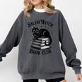 Salem Witch Book Club Bookish Halloween Cat Women Comfort Colors Sweatshirt Pepper