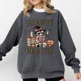 Salem Witch Book Club Raccoon Reading Comfort Colors Sweatshirt Pepper
