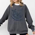 Schnauzer Hammock Reading Book Schnauzer Glasses Comfort Colors Sweatshirt Pepper