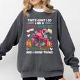 School Secretary Read Books And Know Things Flowers Flamingo Comfort Colors Sweatshirt Pepper