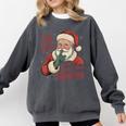 He Sees What You'Ve Been Reading Bookish Christmas Humor Comfort Colors Sweatshirt Pepper