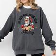 He Sees What You'Ve Been Reading Santa Xmas Book Lover Comfort Colors Sweatshirt Pepper