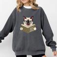 Siamese Cat Reading Book How To Train Your Human Humorous Comfort Colors Sweatshirt Pepper Siamese Cat Reading Book How To Train Your Human Humorous Comfort Colors Sweatshirt Pepper