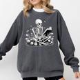 Skeleton Reading Book Floral Dark For Book Lovers Comfort Colors Sweatshirt Pepper Skeleton Reading Book Floral Dark For Book Lovers Comfort Colors Sweatshirt Pepper