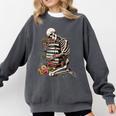 Skeleton Reading Book Halloween Bookworm Bibliophile Reader Comfort Colors Sweatshirt Pepper Skeleton Reading Book Halloween Bookworm Bibliophile Reader Comfort Colors Sweatshirt Pepper