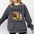 Sleeping Cat And Books With Coffee Lover Comfort Colors Sweatshirt Pepper Sleeping Cat And Books With Coffee Lover Comfort Colors Sweatshirt Pepper