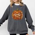 Smart Book Pumpkin Retro Fall Teacher Reading Halloween Comfort Colors Sweatshirt Pepper