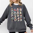 Snowman Reading Book Christmas Cozy Book Lover Bookish Comfort Colors Sweatshirt Pepper