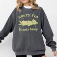 Sorry I'm Kinda Busy Lazy Cat Sarcastic Sayings Introvert Men Women Comfort Colors Sweatshirt Pepper Sorry I'm Kinda Busy Lazy Cat Sarcastic Sayings Introvert Men Women Comfort Colors Sweatshirt Pepper