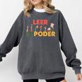 Spanish Reading Book Lover Teacher Maestra Leer Es Poder For Men Women Comfort Colors Sweatshirt Pepper