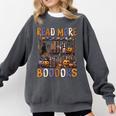 Spooky Halloween Bookshelf Bookcase Read More Books Comfort Colors Sweatshirt Pepper