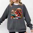 Squirrel Reading a Book Lover Bookworm Comfort Colors Sweatshirt Pepper