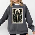 Tarot Cards Guide Book Esoteric Mysticism Clothing Tarot Card Justice Comfort Colors Sweatshirt Pepper
