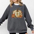Teacher Book Pumpkin Fall Reading Thanksgiving Autumn Comfort Colors Sweatshirt Pepper
