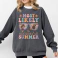 Teacher Summer Break Most Likely To Read Books All Summer Comfort Colors Sweatshirt Pepper