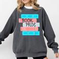 Threadless Grey Sky Chai Trans Book Pride Graphic Comfort Colors Sweatshirt Pepper