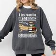 Tiny Dinosaur Read Books & Pet My Bearded Dragon Lover Premium Tri-Blend Comfort Colors Sweatshirt Pepper