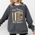 Tiny Portals Big Stories Book Nook Fantasy Gateway Comfort Colors Sweatshirt Pepper