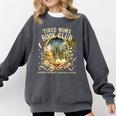Tired Moms Book Club Cozy Night Coffee Reading Cat Comfort Colors Sweatshirt Pepper