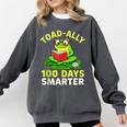 Toad-Ally 100 Days Smarter Frog Reading Book 100 School Day Comfort Colors Sweatshirt Pepper Toad-Ally 100 Days Smarter Frog Reading Book 100 School Day Comfort Colors Sweatshirt Pepper