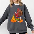 Turkey Reading Books Fall Thanksgiving Teacher Book Comfort Colors Sweatshirt Pepper Turkey Reading Books Fall Thanksgiving Teacher Book Comfort Colors Sweatshirt Pepper