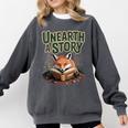 Unearth A Story Fox Reads a Book Comfort Colors Sweatshirt Pepper Unearth A Story Fox Reads a Book Comfort Colors Sweatshirt Pepper