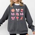 Valentine Teacher Cute Bows Apple Globe Pencil Books Art Comfort Colors Sweatshirt Pepper