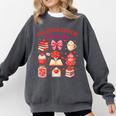 Valentines Reading Book Lover All Booked For Valentine's Day Comfort Colors Sweatshirt Pepper