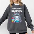 Wild About Reading Book Lover Hippo Comfort Colors Sweatshirt Pepper Wild About Reading Book Lover Hippo Comfort Colors Sweatshirt Pepper