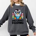 Wild About Reading Book Lover Penguin Comfort Colors Sweatshirt Pepper