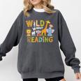 Wild About Reading Kid Love Wild Animal Books Back To School Comfort Colors Sweatshirt Pepper