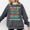 I Will Read Book On Boat Words For Kids Comfort Colors Sweatshirt Pepper