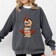 Woman And Books Stack Afro Girl Book Lover Premium Tri-Blend Comfort Colors Sweatshirt Pepper