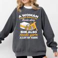 Woman Survives On Books Yarn Knitting Crochet Premium Tri-Blend Comfort Colors Sweatshirt Pepper Woman Survives On Books Yarn Knitting Crochet Premium Tri-Blend Comfort Colors Sweatshirt Pepper